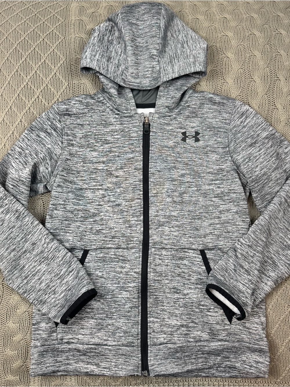 Under Armour Boys' Gray Hooded Zip-Up Jacket ~ Youth Medium